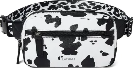 2L Fanny Packs Everywhere Belt Bag Small Fashion Crossbody Waist Pack Faux Leather Waterproof Sling Chest Bag For Women Cow Print
