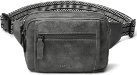 3L TRIPLE ZIP Fanny Packs Belt Bag For Women Men Crossbody Waist Pack Sling Chest Bum Travel Bag Purse Faux Leather Fashion Cute Dark Grey