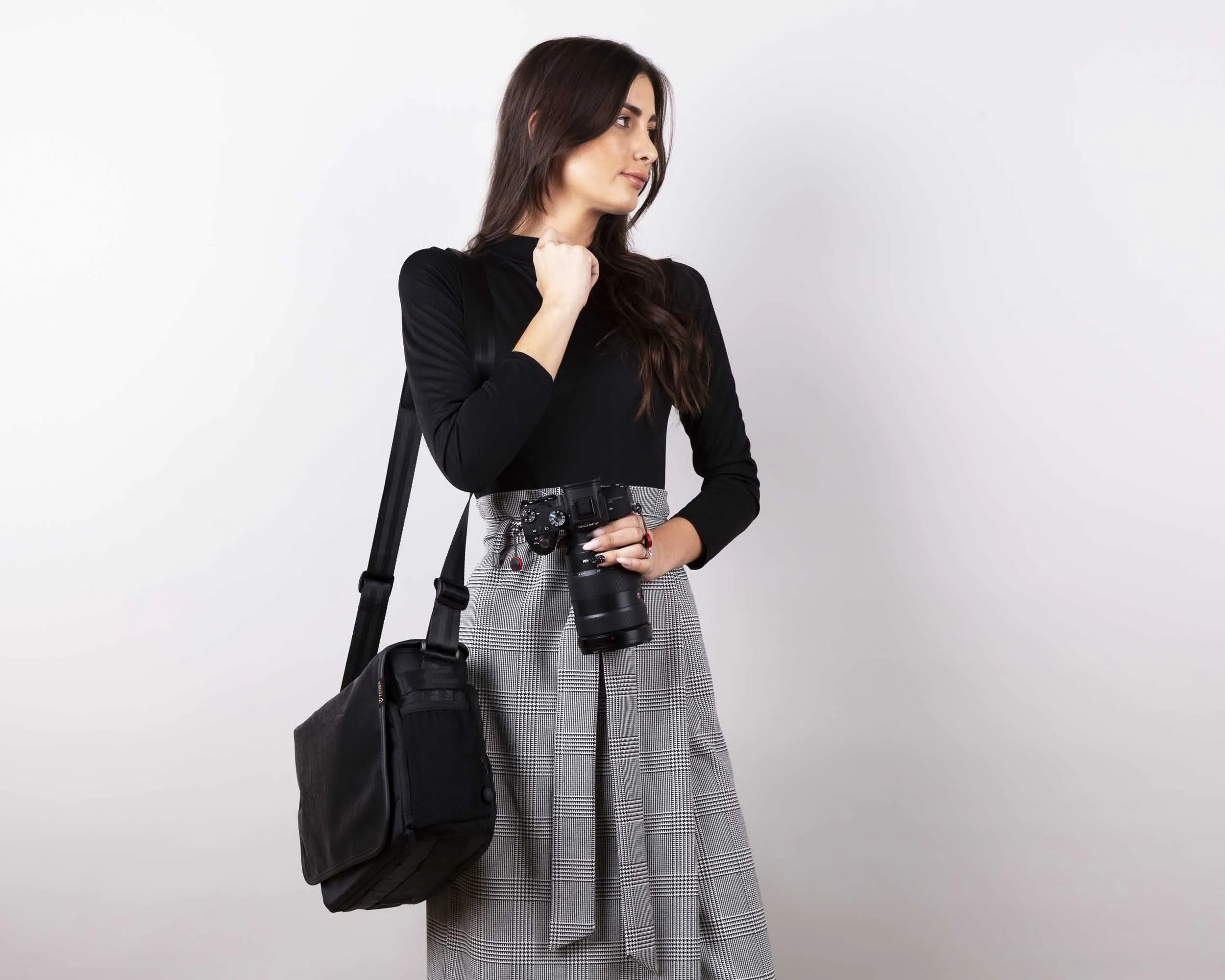 Black Tenba Switch 10 Vegan Leather Camera Bag