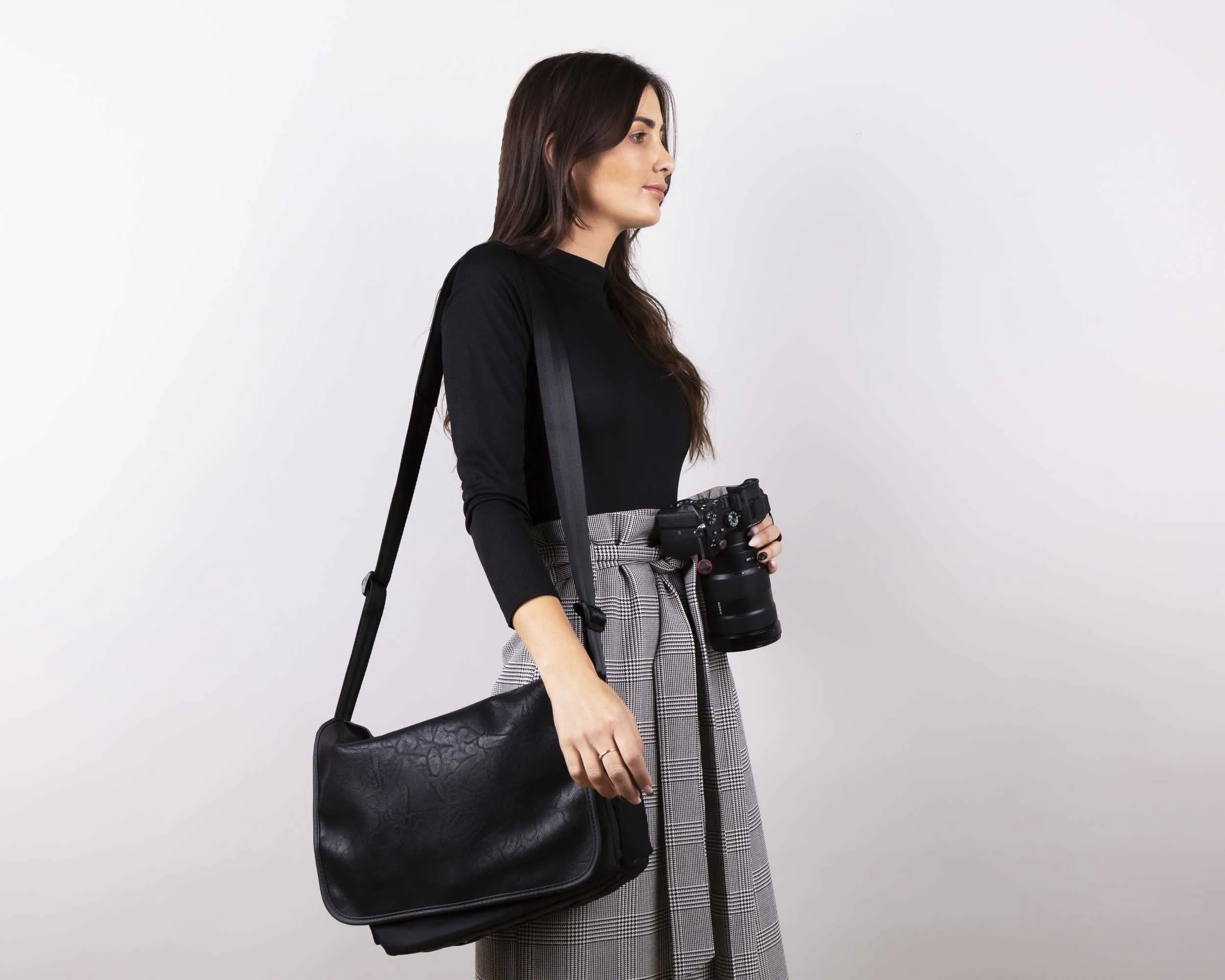 Black Tenba Switch 10 Vegan Leather Camera Bag