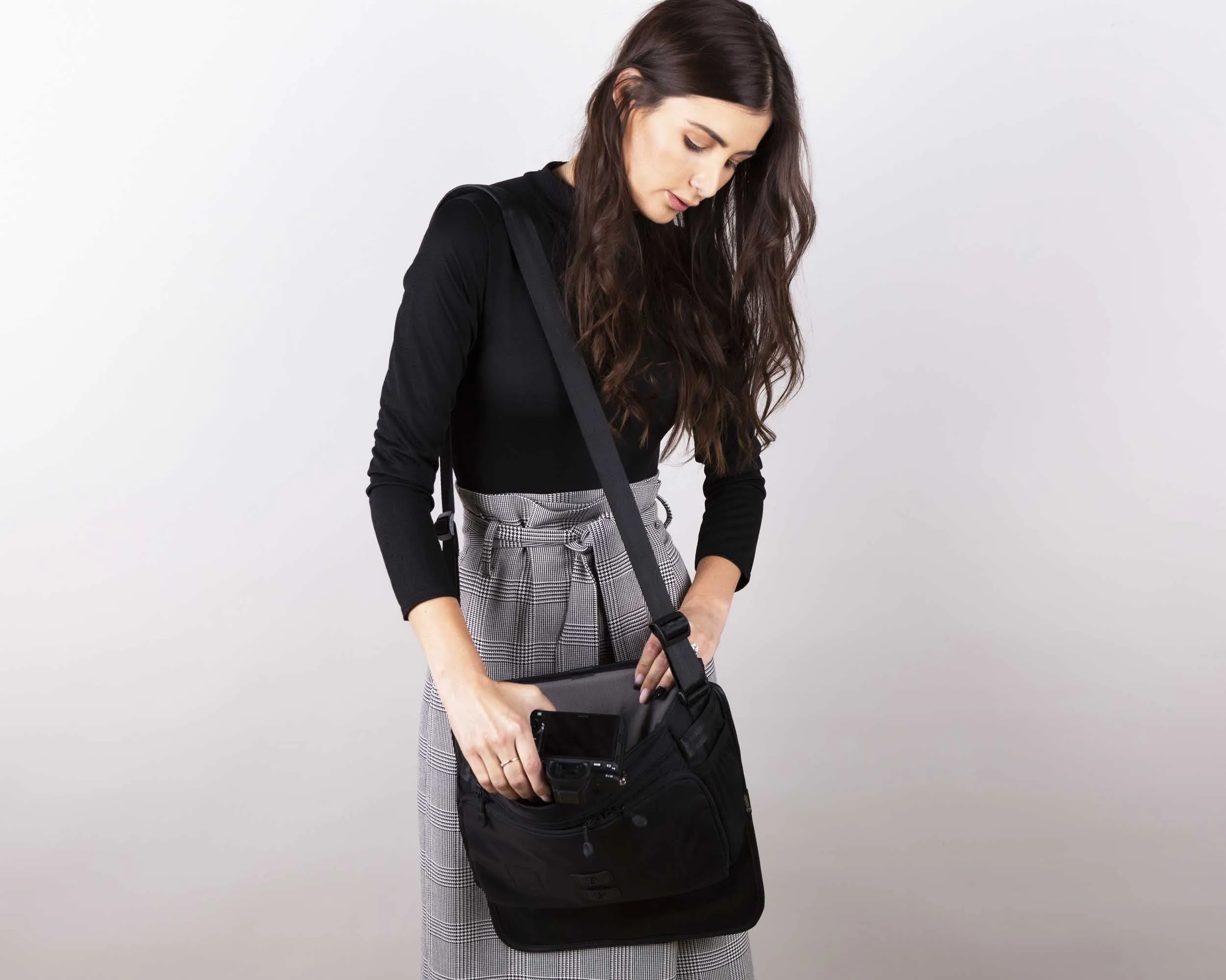 Black Tenba Switch 10 Vegan Leather Camera Bag