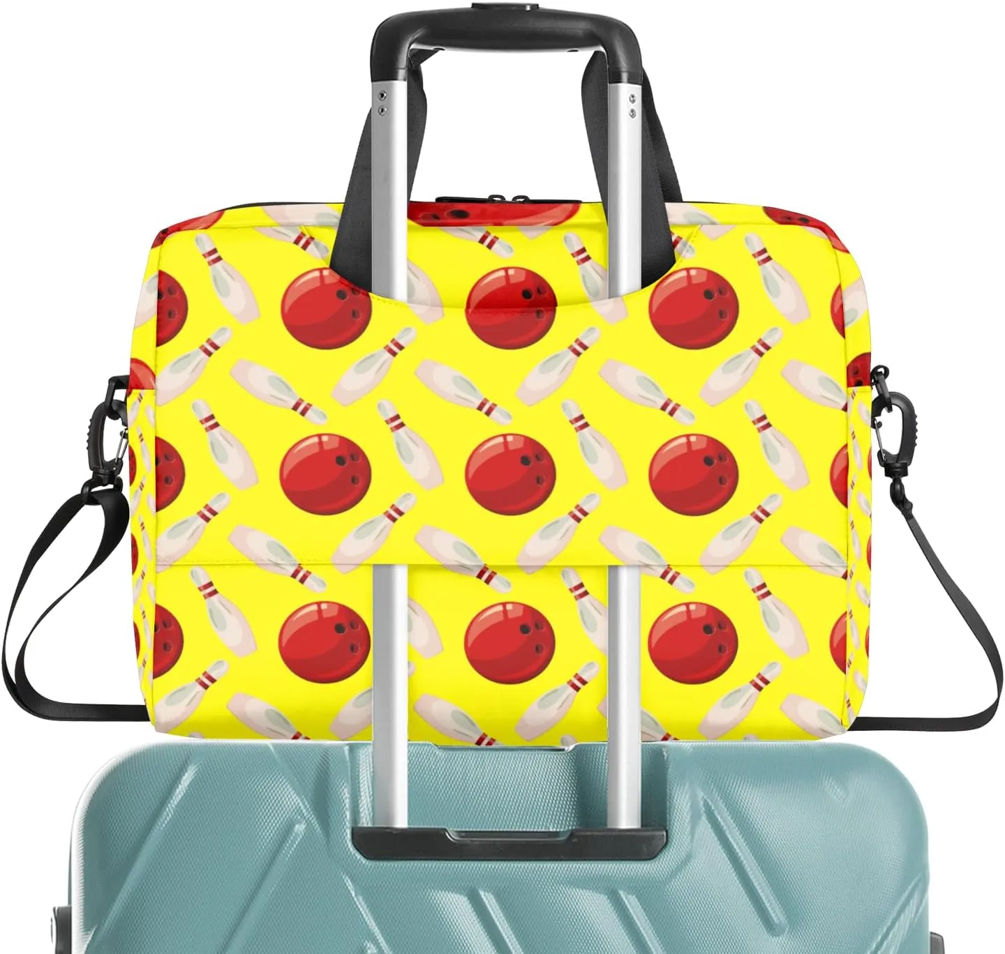 Bowling Ball 14 15 15.6 inch Laptop Briefcase Shoulder Bag Yellow Waterproof Travel Laptop Sleeve Case Work Computer Cover Carrying Bag