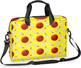 Bowling Ball 14 15 15.6 inch Laptop Briefcase Shoulder Bag Yellow Waterproof Travel Laptop Sleeve Case Work Computer Cover Carrying Bag