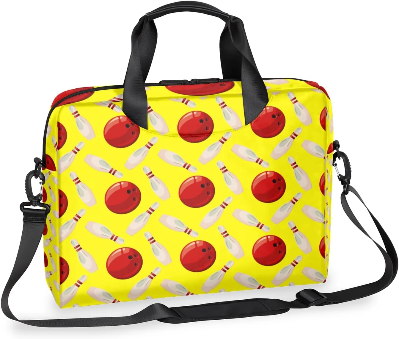 Bowling Ball 14 15 15.6 inch Laptop Briefcase Shoulder Bag Yellow Waterproof Travel Laptop Sleeve Case Work Computer Cover Carrying Bag