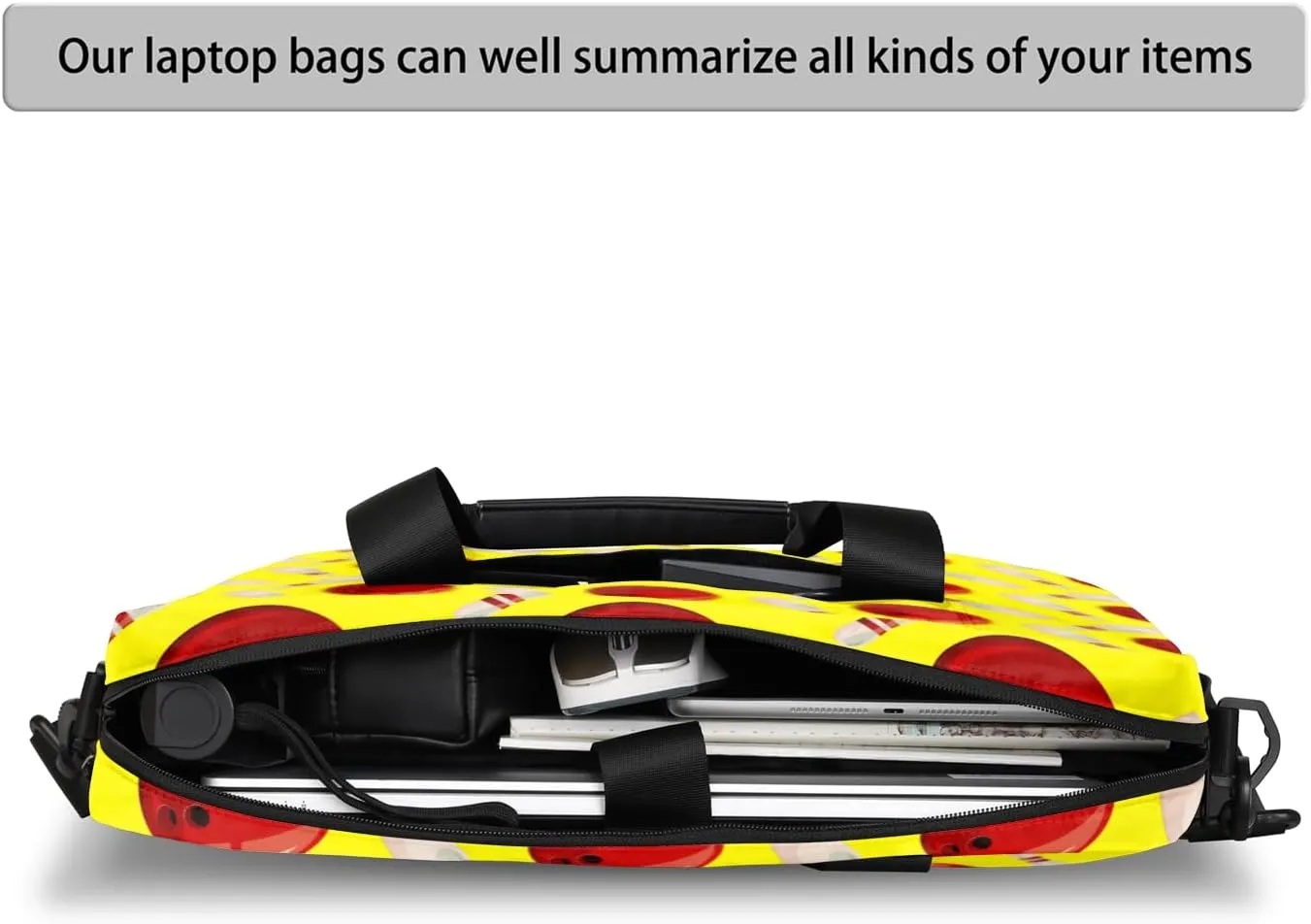 Bowling Ball 14 15 15.6 inch Laptop Briefcase Shoulder Bag Yellow Waterproof Travel Laptop Sleeve Case Work Computer Cover Carrying Bag