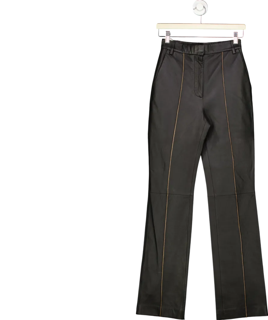 Camilla And Marc Black Capote Leather Pants UK 6