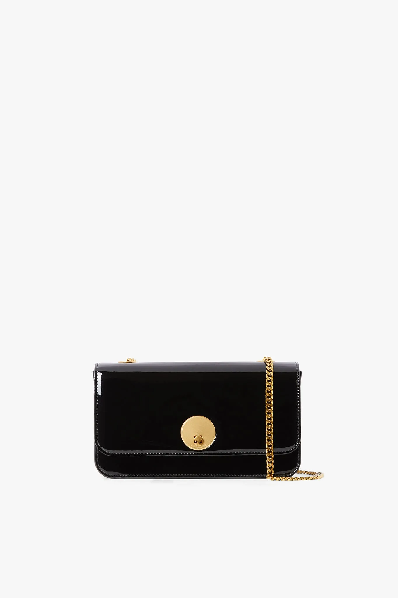 Celia Leather Patent Chain Strap Evening Bag