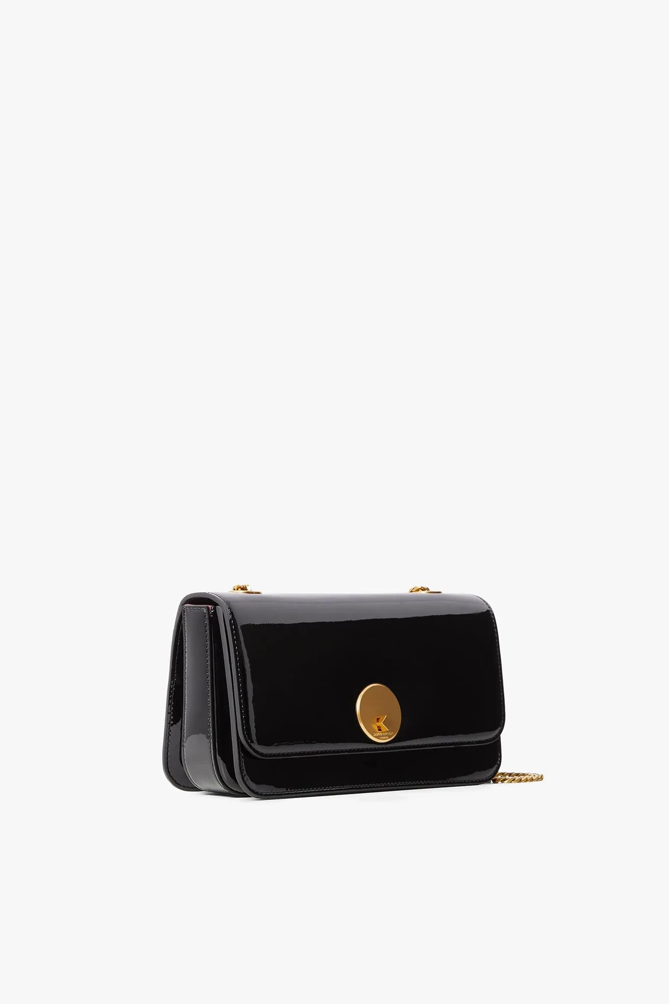 Celia Leather Patent Chain Strap Evening Bag