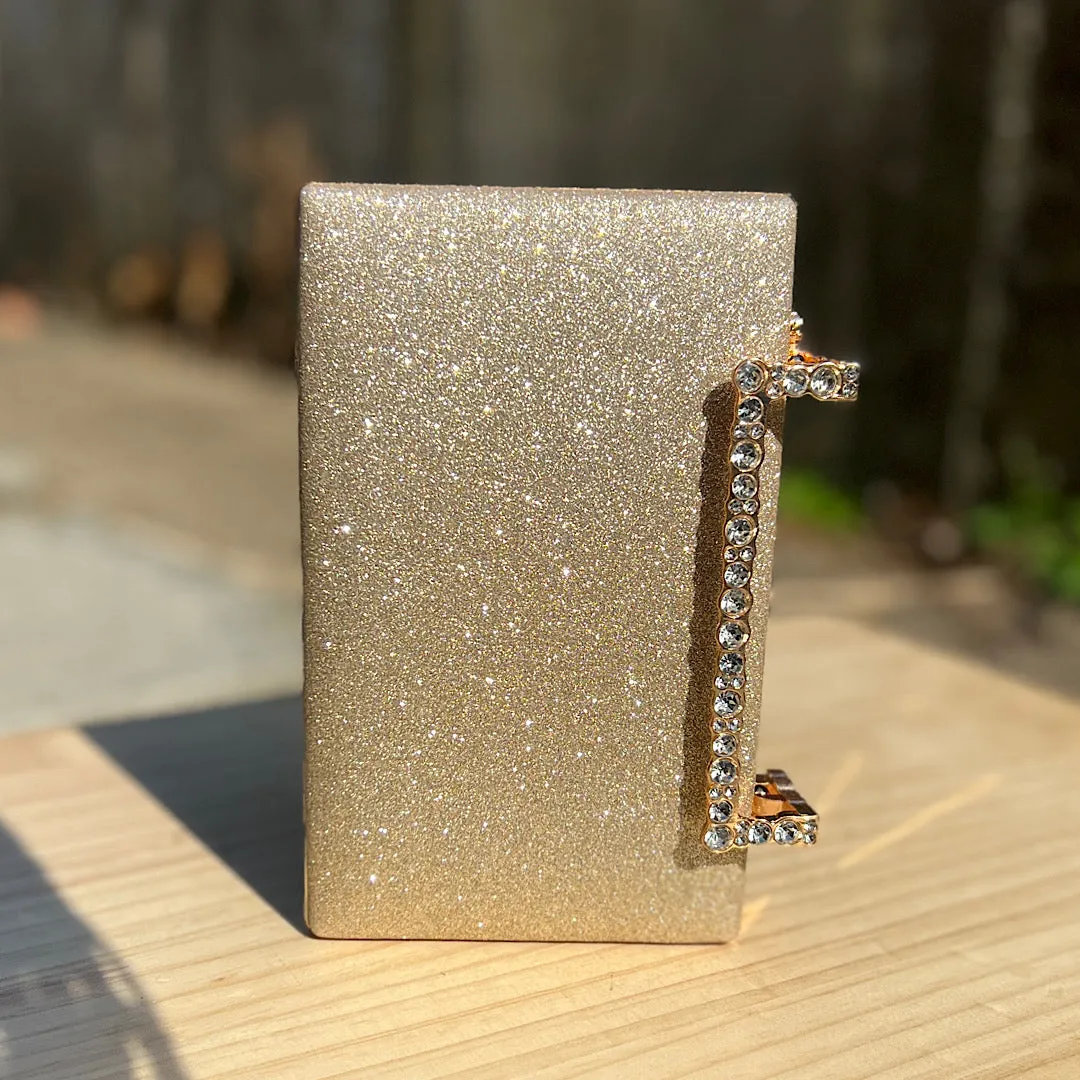 Champagne Diamante Ladies Sparkly Evening Bag