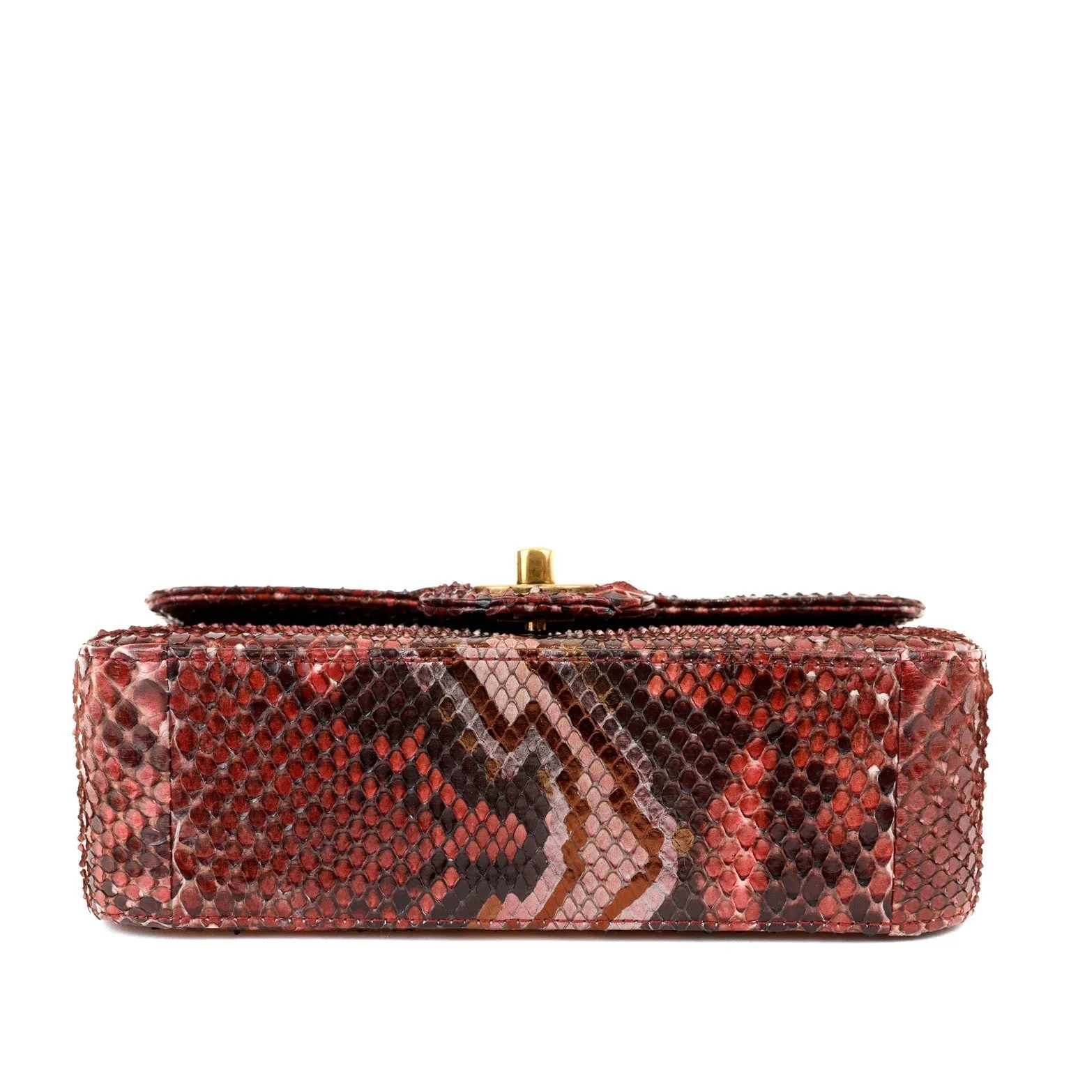 Chanel Burgundy Python Small Classic Flap