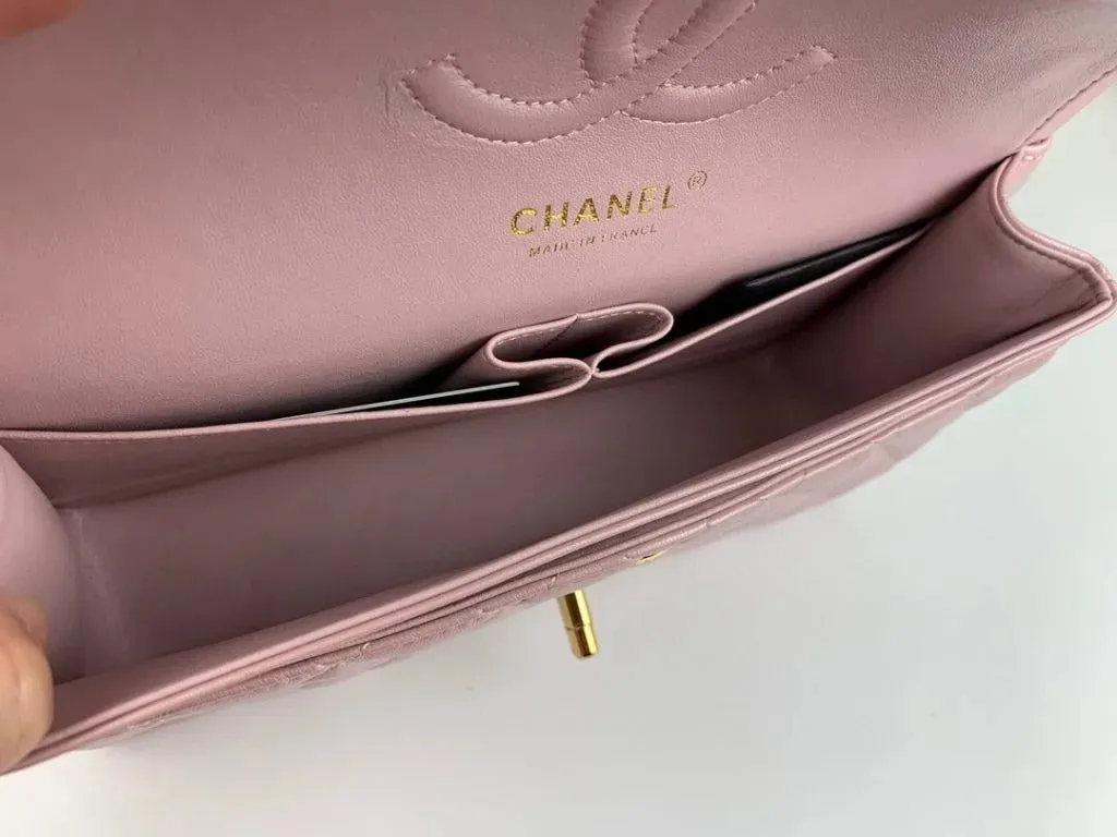 Chanel Classic Double Flap 25 Shoulder Bag Iridescent Pink