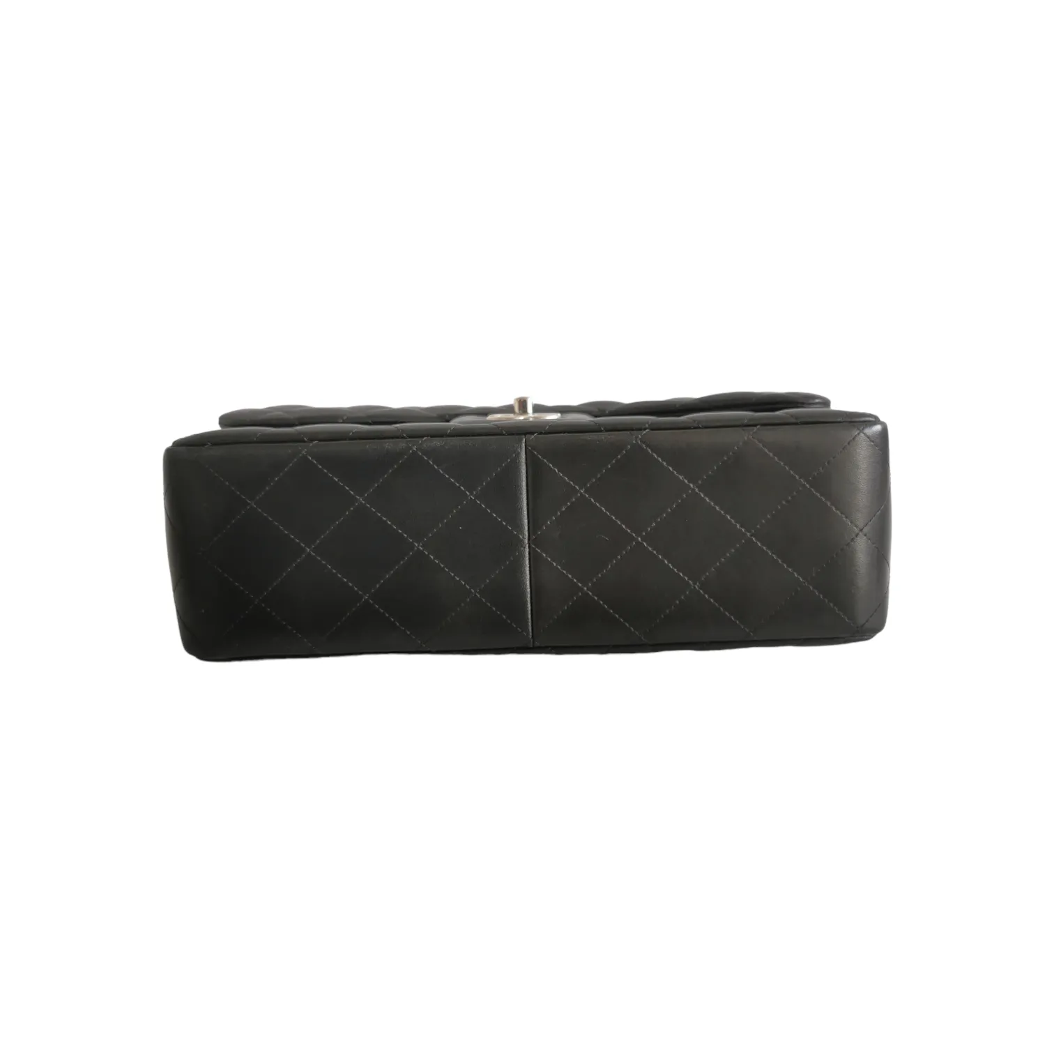 Chanel Classic Double Flap Jumbo Black Lambskin Silver