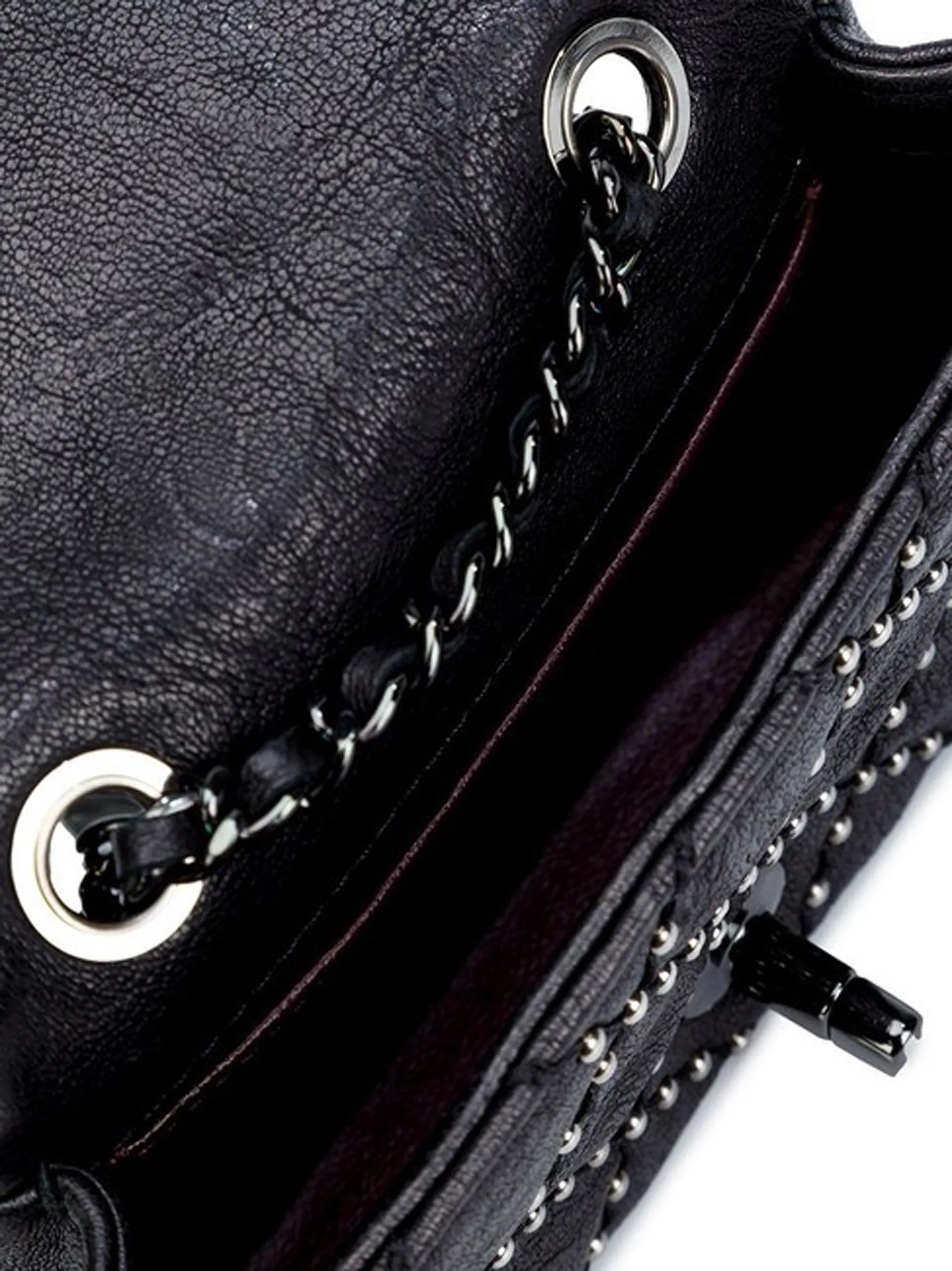 Chanel Classic Flap So Studded Mini Dallas Black Leather Cross Body Bag