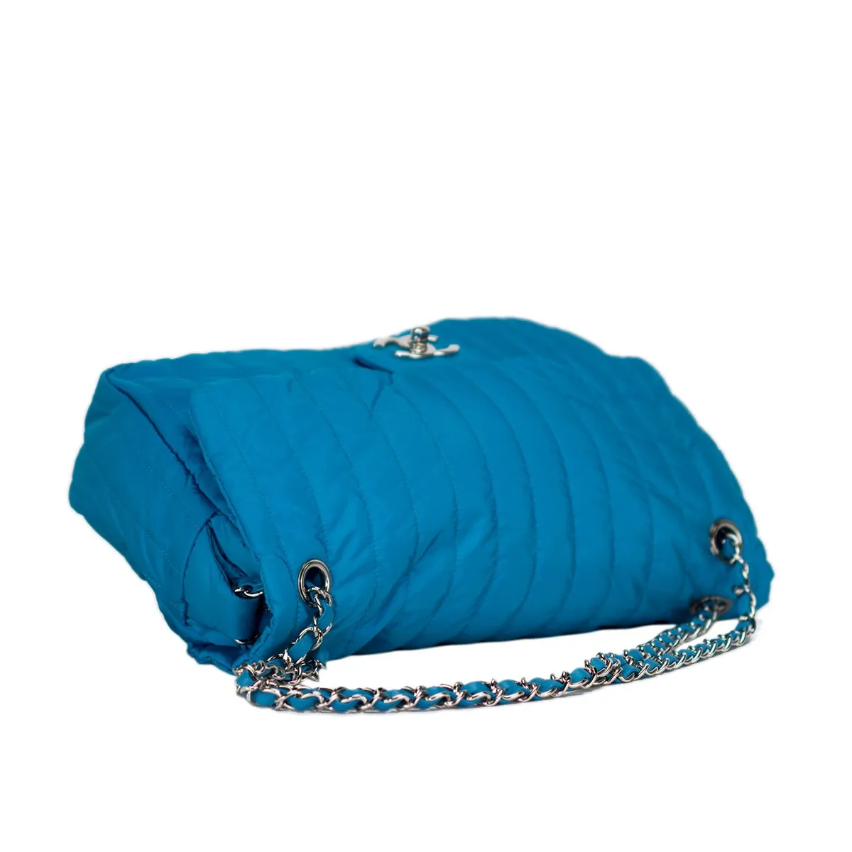 Chanel Microfiber Turquoise Classic Flap Bag
