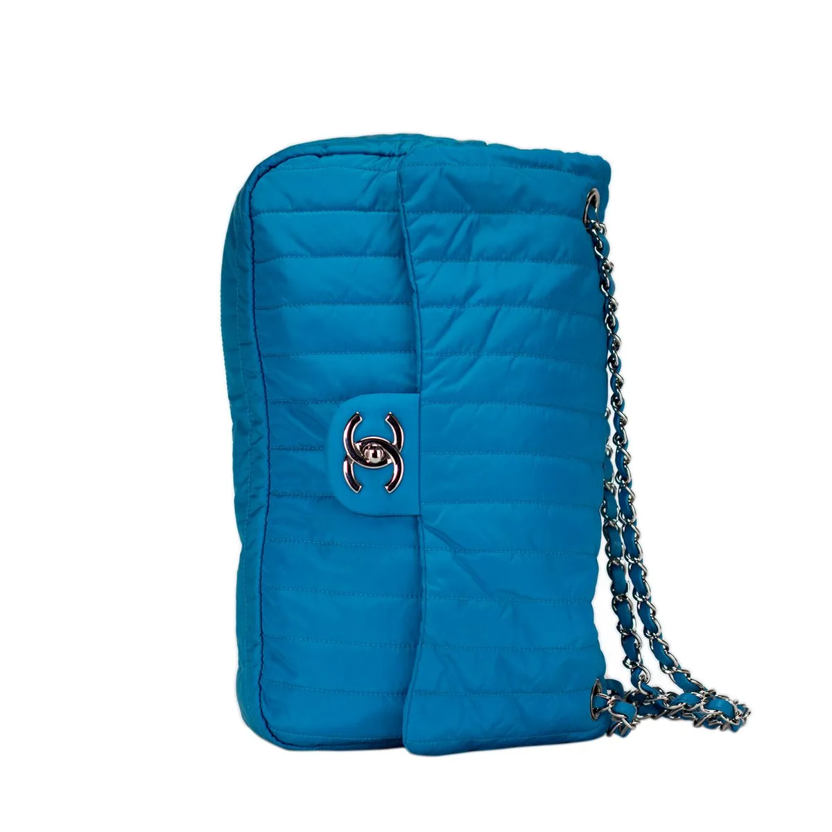 Chanel Microfiber Turquoise Classic Flap Bag