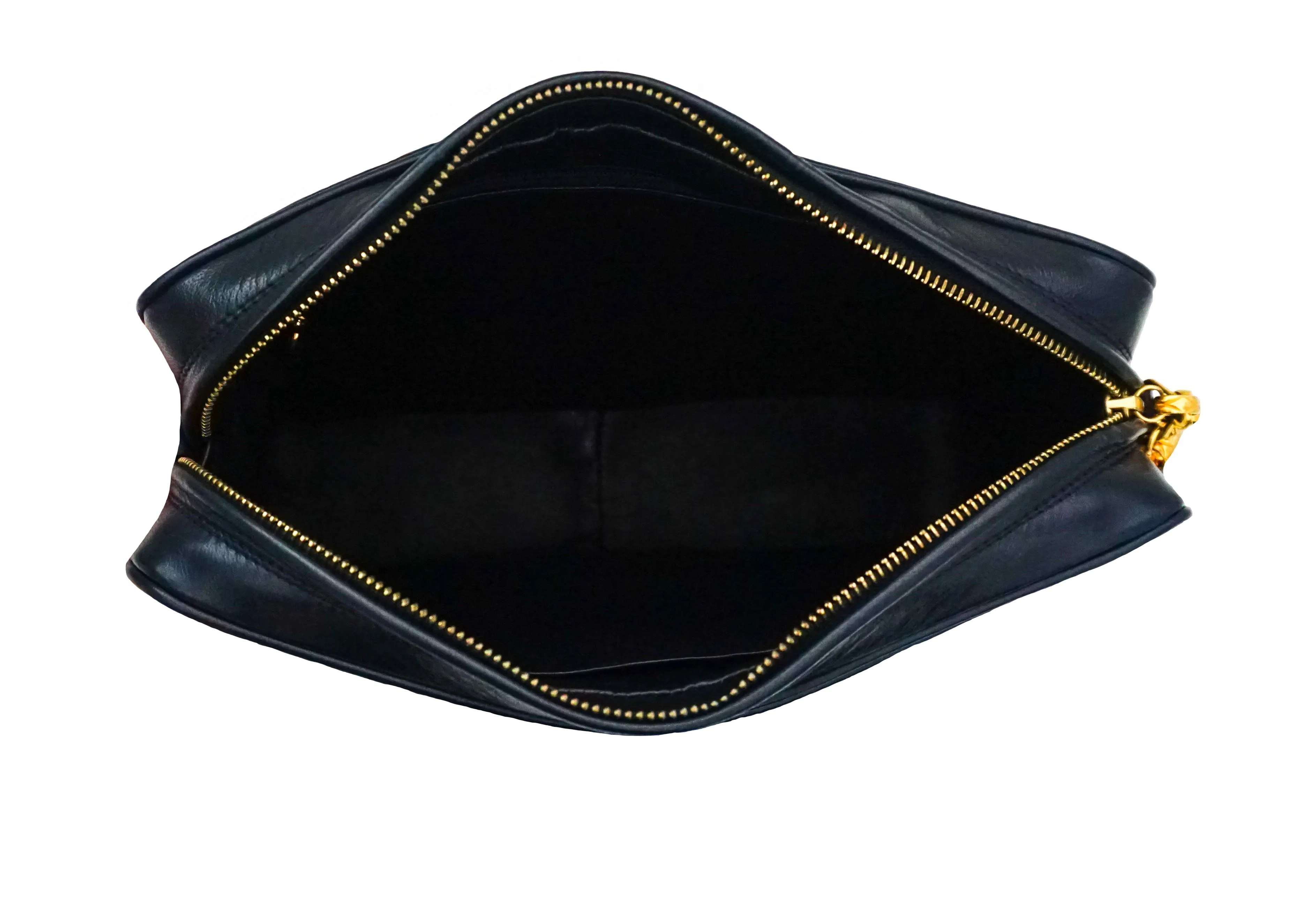 Chanel Vintage Rare Navy & White Lambskin Medium Camera Bag