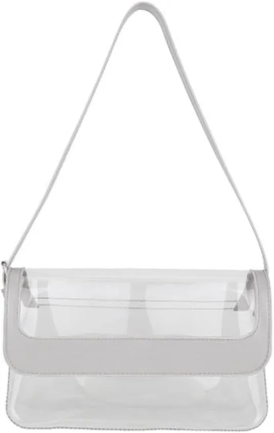 Clear Shoulder Bag Purse 2 In 1 Transparent Crossbody Bag Jelly Handbag For Women Small Leather Briefcase for
