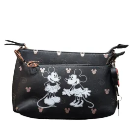 Disney Monochrome Mickey and Minnie Mouse 2-in-1 Crossbody Bag