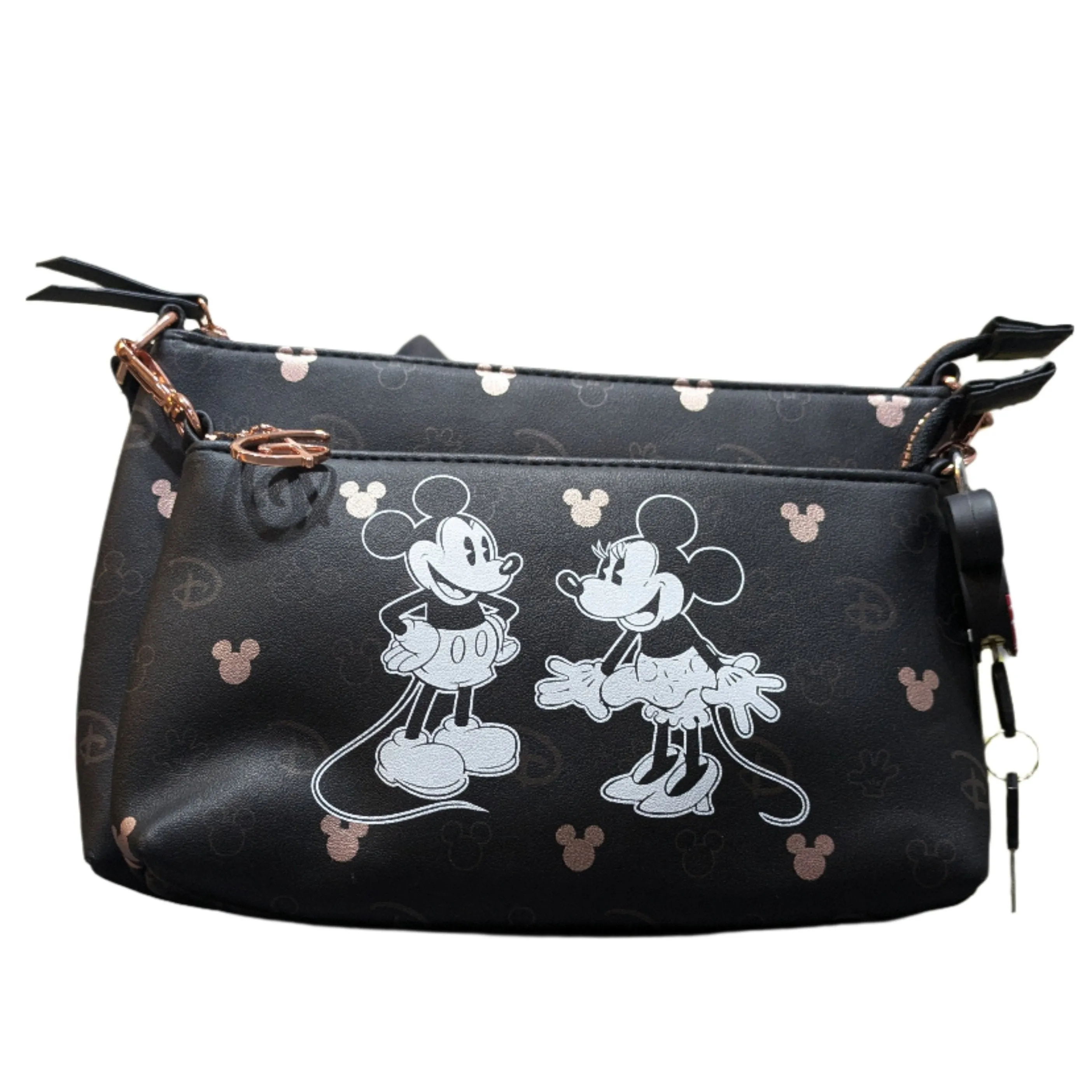 Disney Monochrome Mickey and Minnie Mouse 2-in-1 Crossbody Bag
