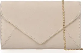 Faux Suede Women Evening Bag Foldover Clutch Purse Cocktail Prom Party Formal Envelope Handbag