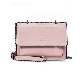 Flapped Quilted Chic Crossbody Bag - Pink
