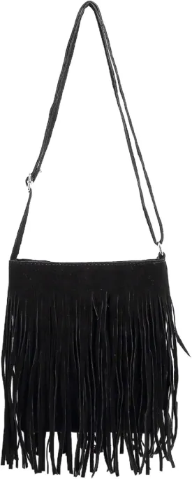 Floerns Women's Fringe Faux Suede Crossbody Bag Tassel Bucket Bag Western Shoulder Bags