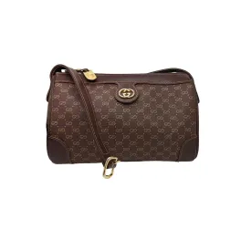 Gucci Vintage Micro GG Brown Crossbody Camera Bag