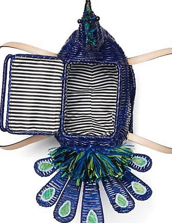 Kate Spade New York Full Plume Wicker Peacock Satchel