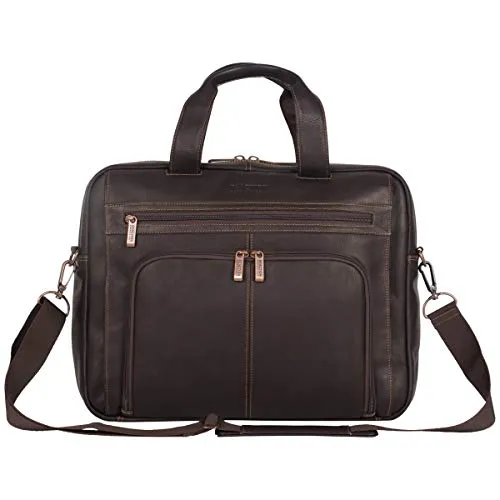 Kenneth Cole Reaction Colombian Leather Laptop Portfolio - EXCLUSIVE - Brown