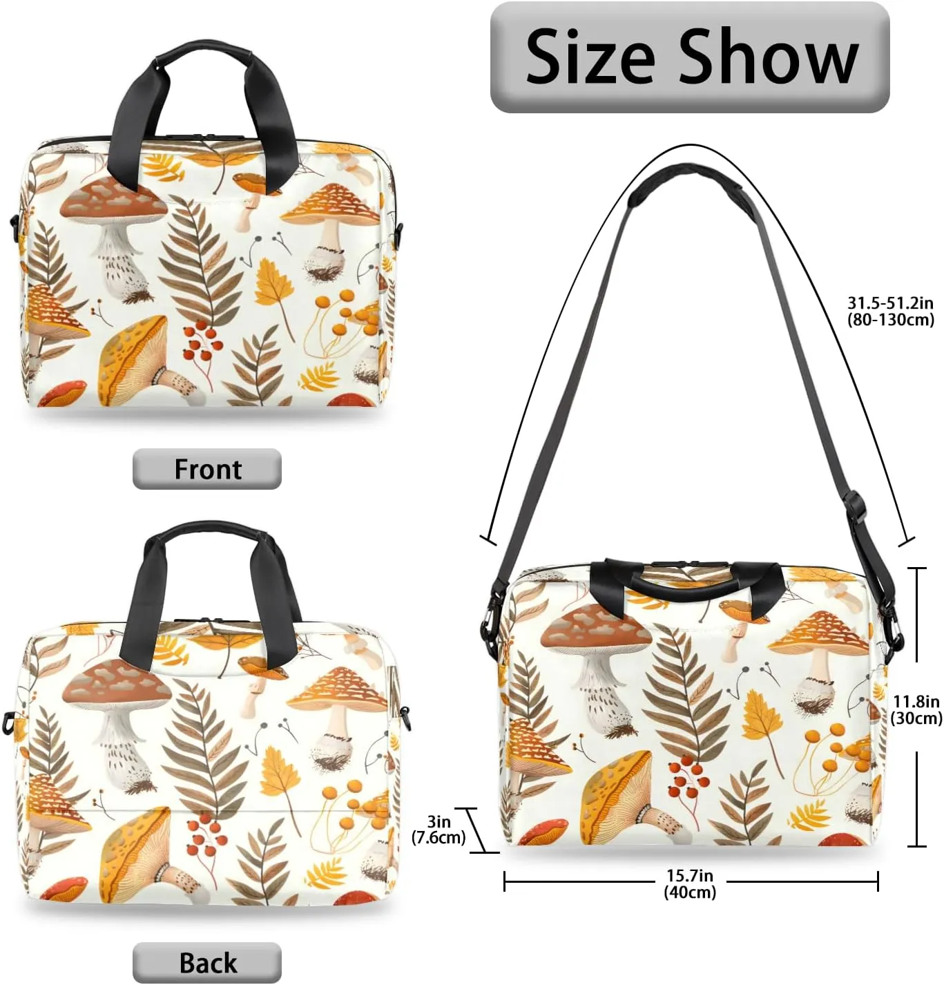 Laptop Bag 15.6 Inch Laptop Sleeve Case with Shoulder Straps Computer Slim Briefcase for Men and Women