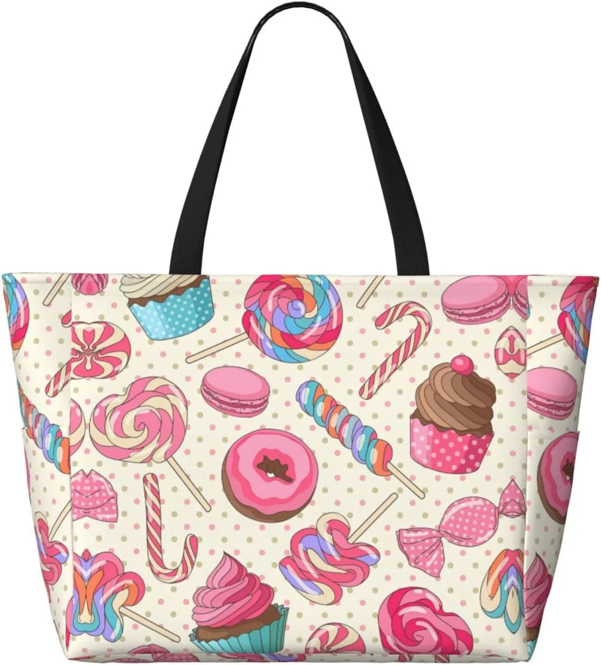 Large Capacity Succulent Print Beach Travel Tote Bag  Foldable, Perfect for Family Vacations, and Camping Trips