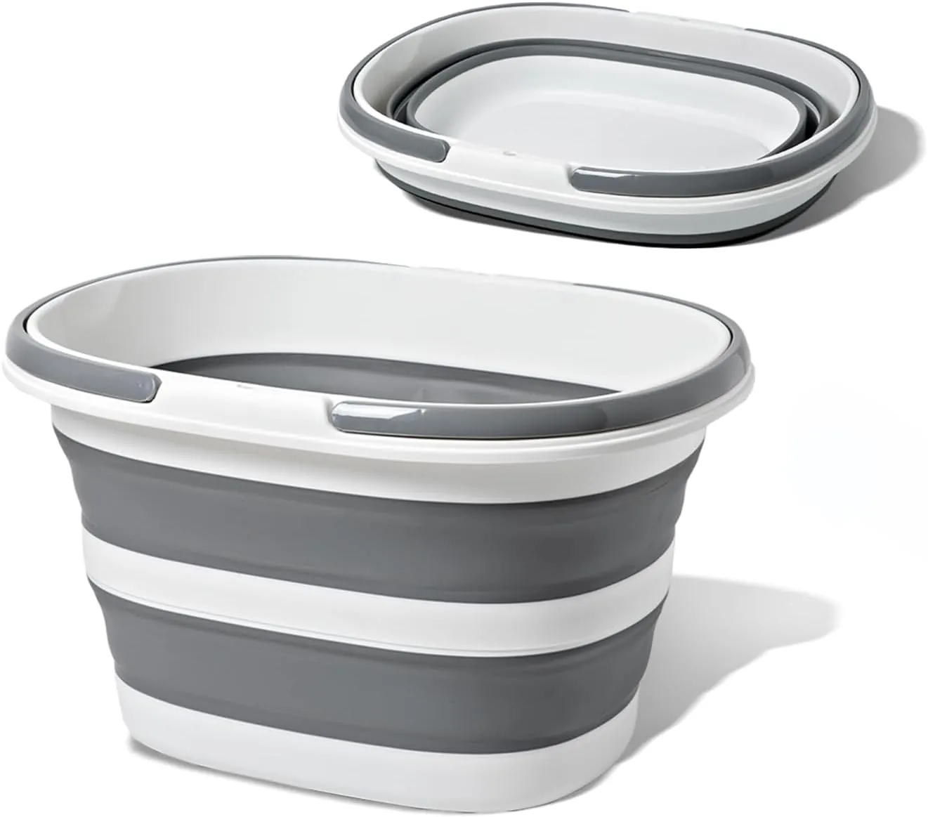 Large Collapsible Bucket - 16L Foldable Storage for Cleaning Supplies, Laundry, Outdoor, Camping, Fishing, Pet Bathing