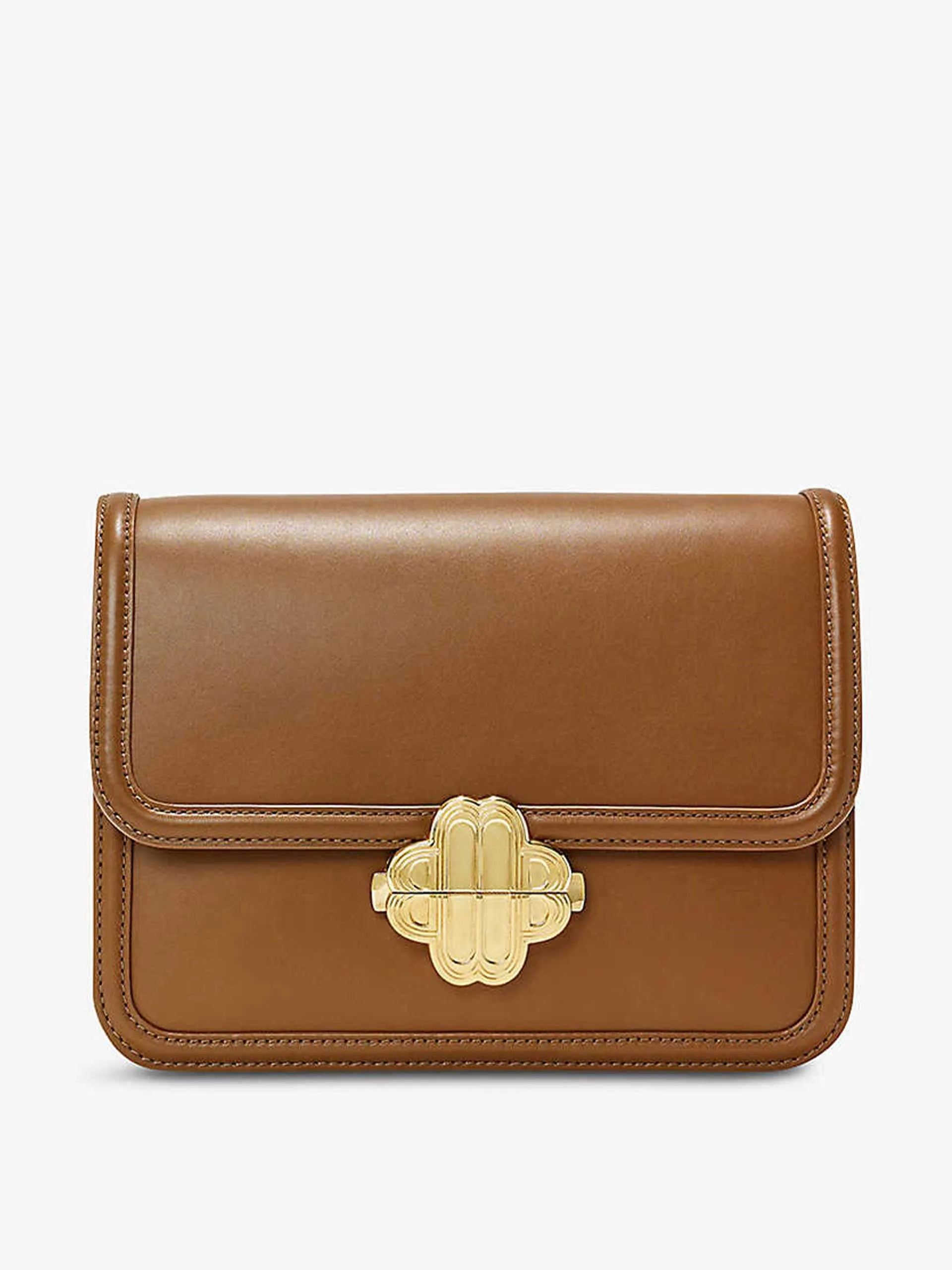 Leather bag with clover clasp