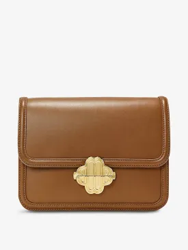 Leather bag with clover clasp