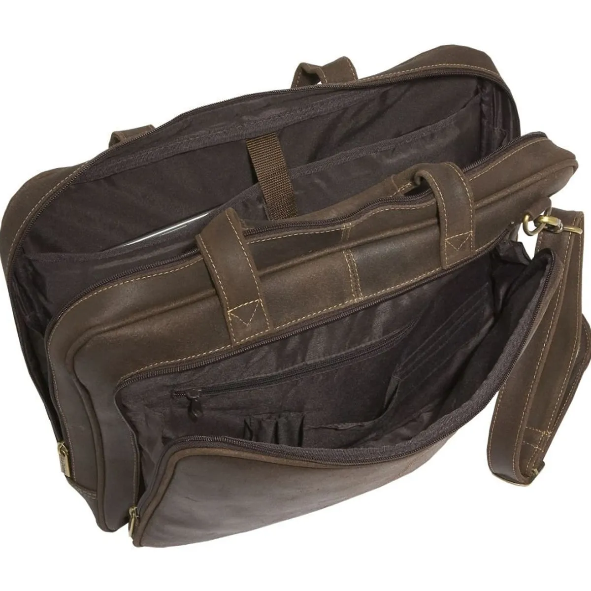 Ledonne Leather Distressed 17In Laptop Slim Brief