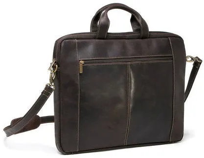 Ledonne Leather Distressed 17In Laptop Slim Brief