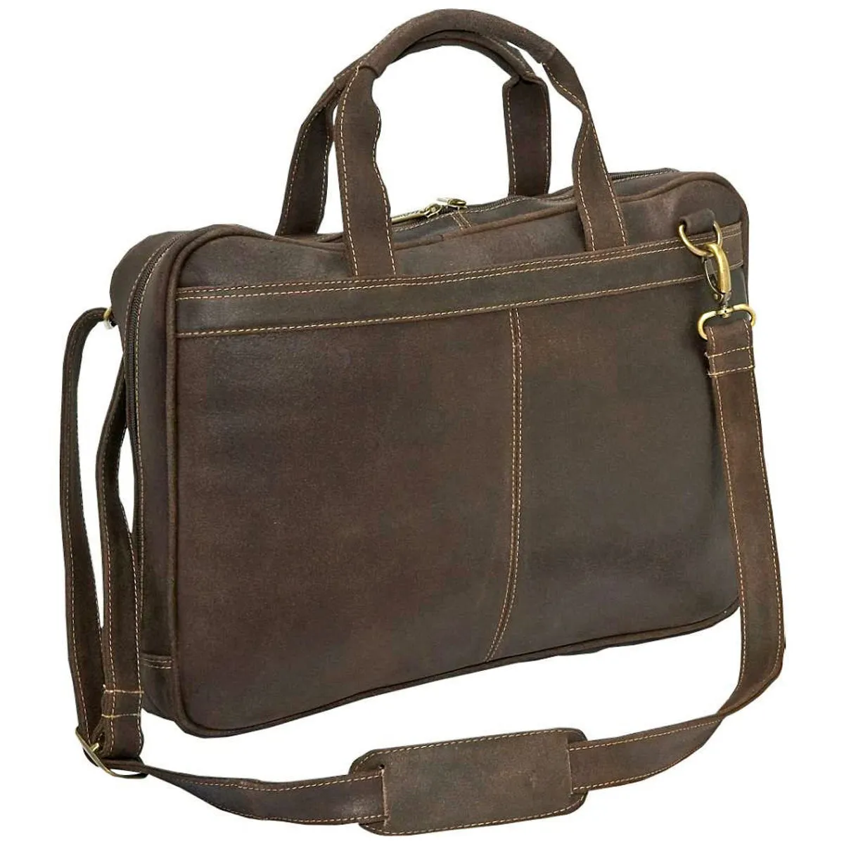 Ledonne Leather Distressed 17In Laptop Slim Brief