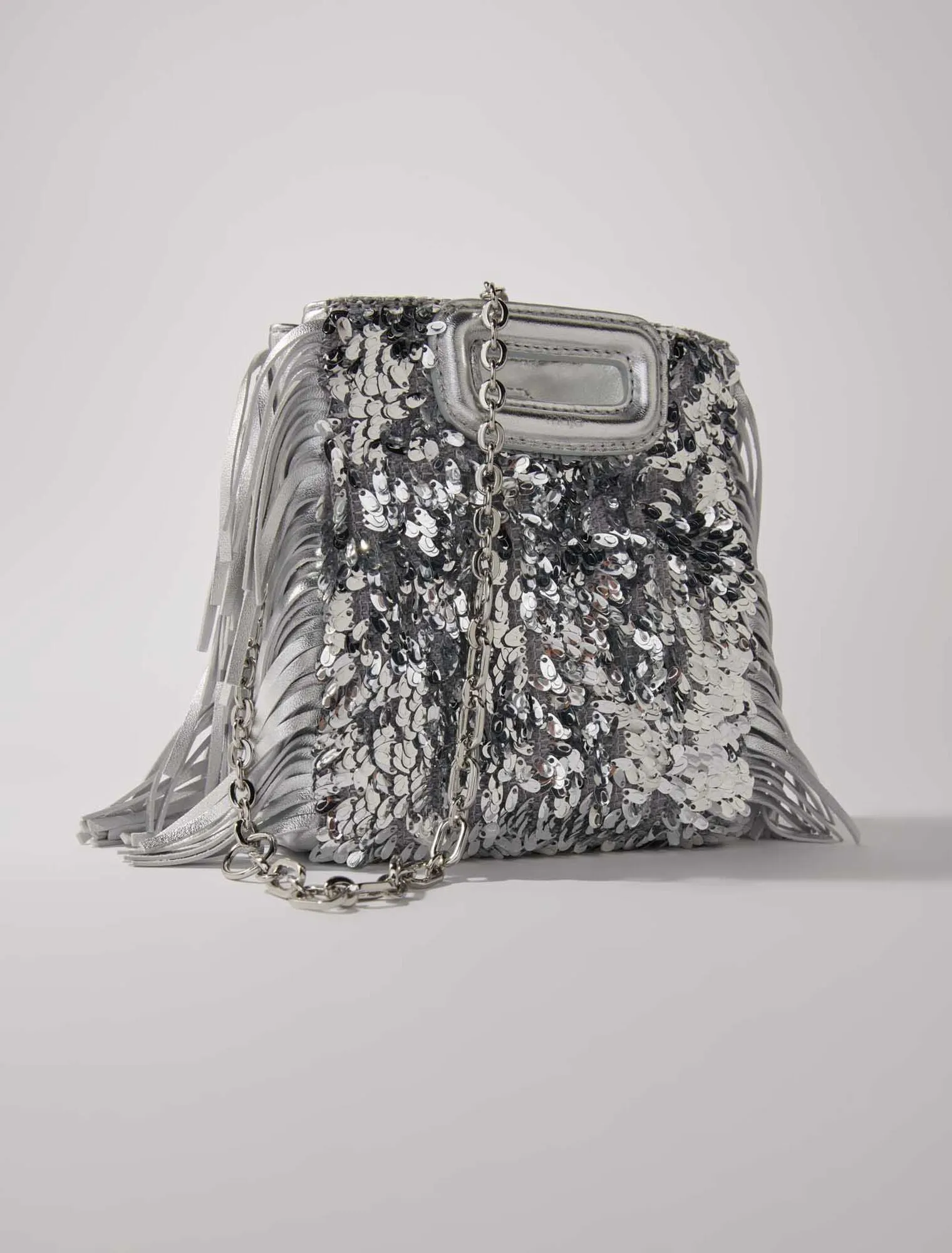 M Mini Bag With Silver Sequins
