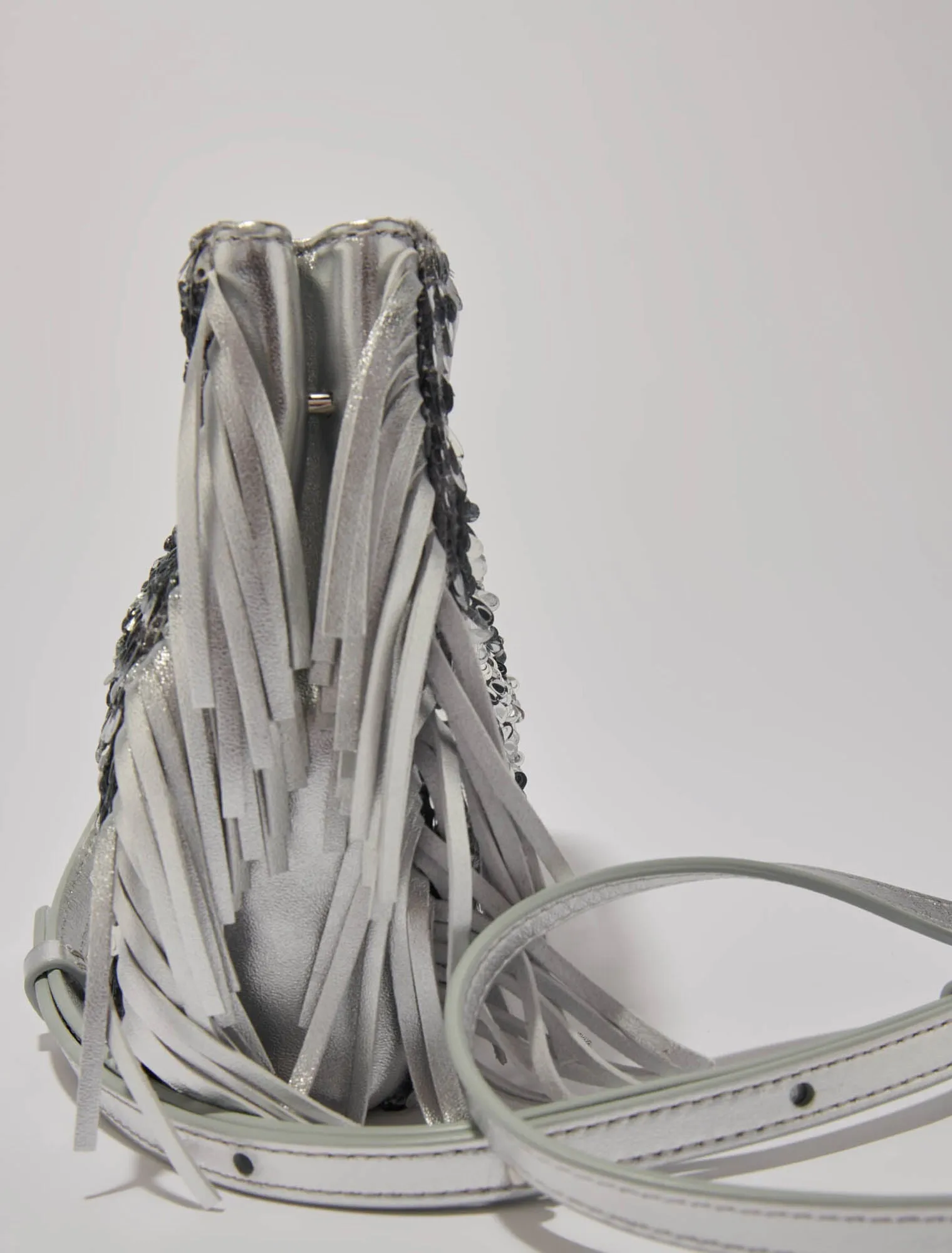 M Mini Bag With Silver Sequins