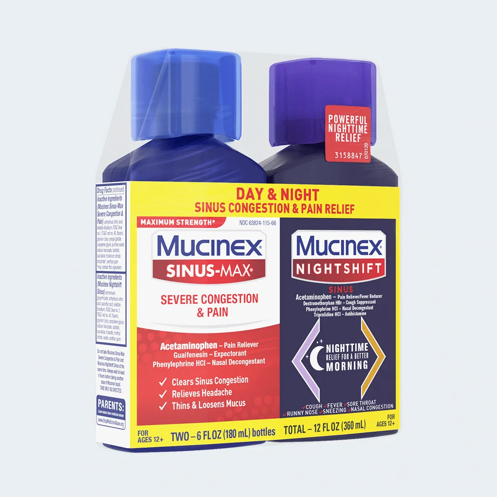 Maximum Strength Sinus-Max® Severe Congestion & Pain & Nightshift ® Sinus