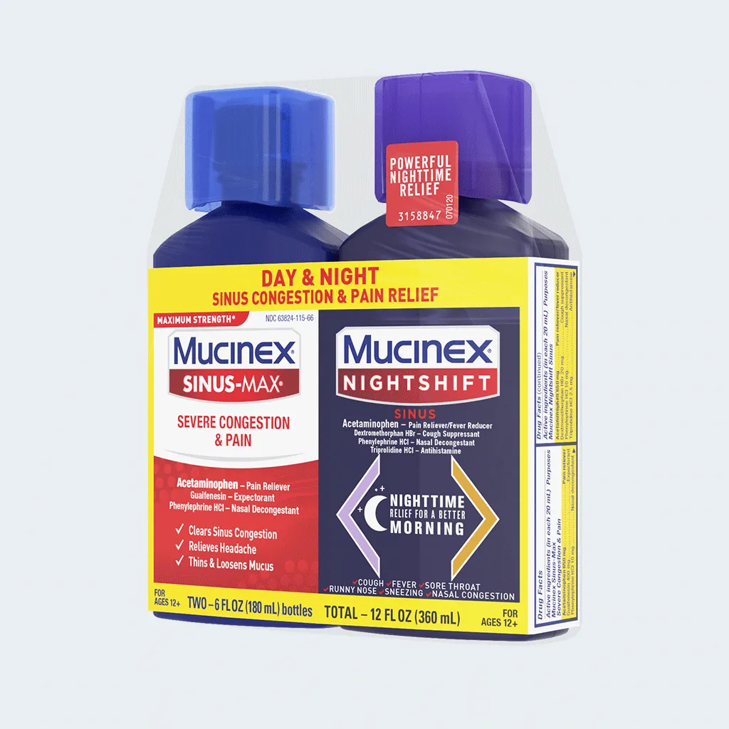 Maximum Strength Sinus-Max® Severe Congestion & Pain & Nightshift ® Sinus
