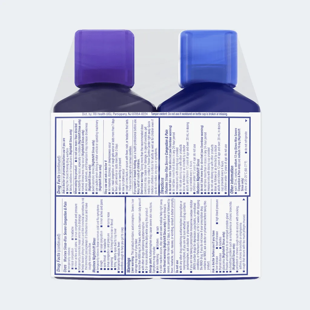 Maximum Strength Sinus-Max® Severe Congestion & Pain & Nightshift ® Sinus