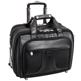 Mcklein, R Series, Chicago, Tech-Lite Ballistic Nylon, 15" Nylon Patented Detachable -Wheeled Laptop Overnight with Removable Briefcase, Black (73585)