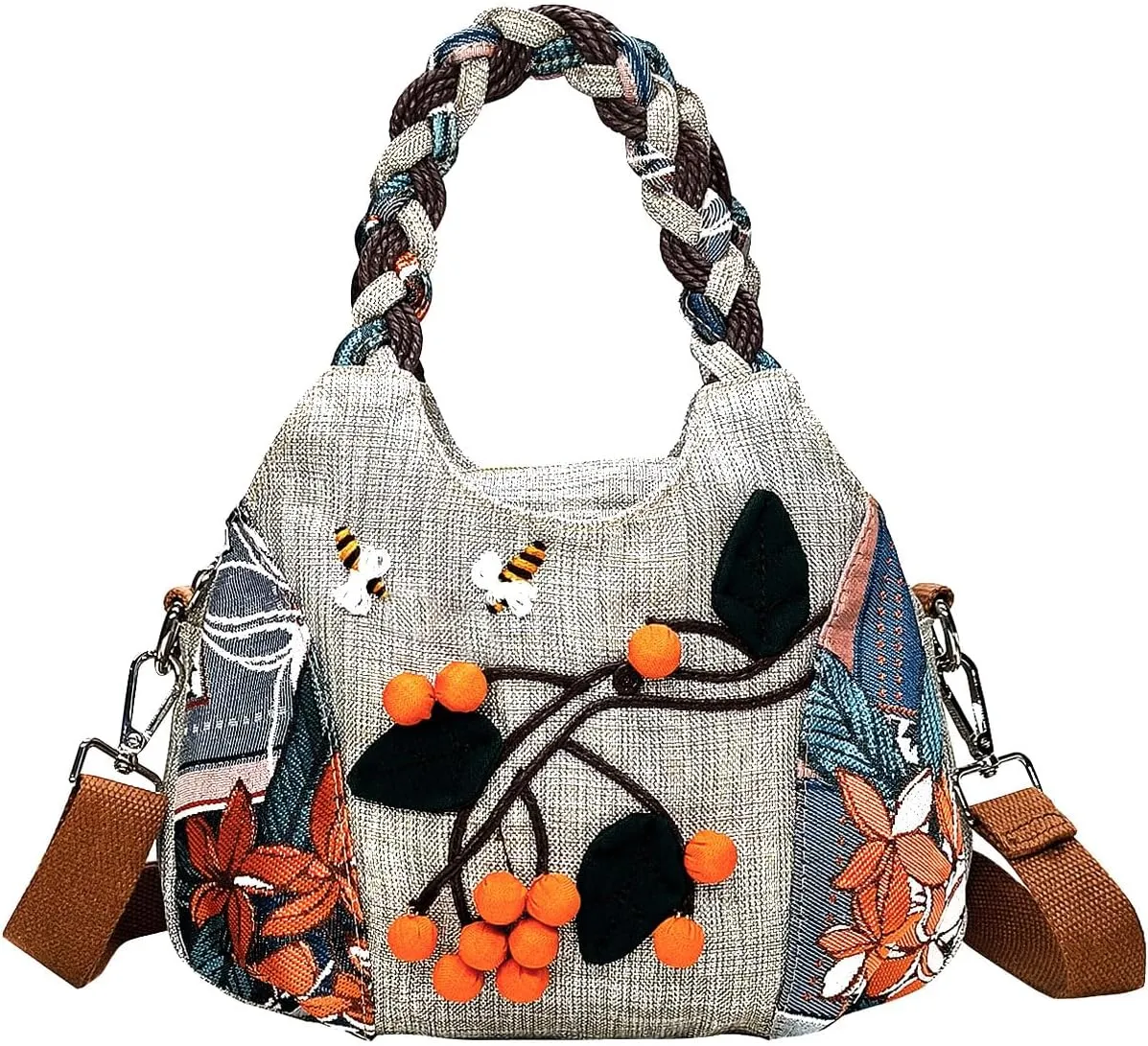 Mini Cotton Shoulder Bag Fashion Small Hand Knitting Tote Handbag