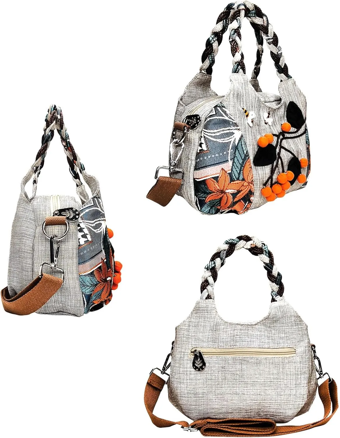 Mini Cotton Shoulder Bag Fashion Small Hand Knitting Tote Handbag