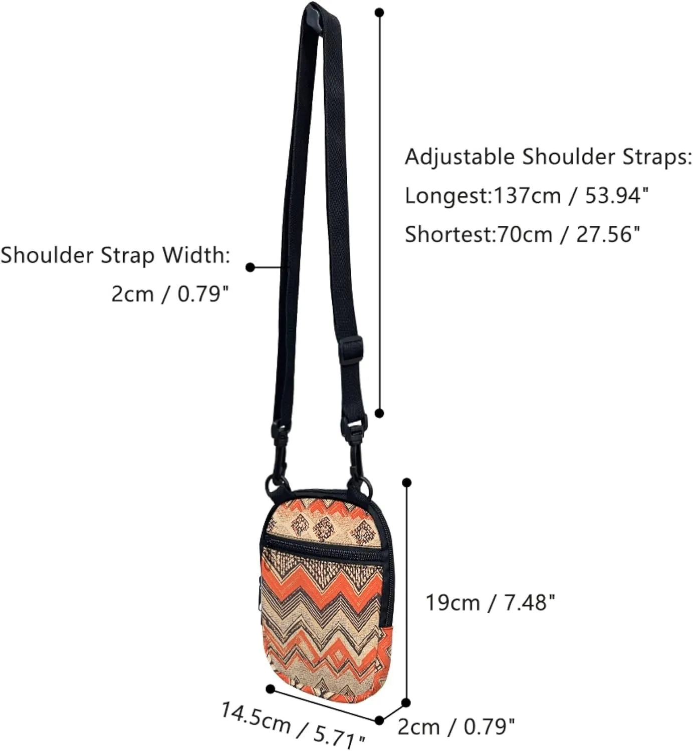Mini Messenger Bag for Women Teens Small Crossbody Organizer with Zipper Shoulder Straps Coins Portable Holder