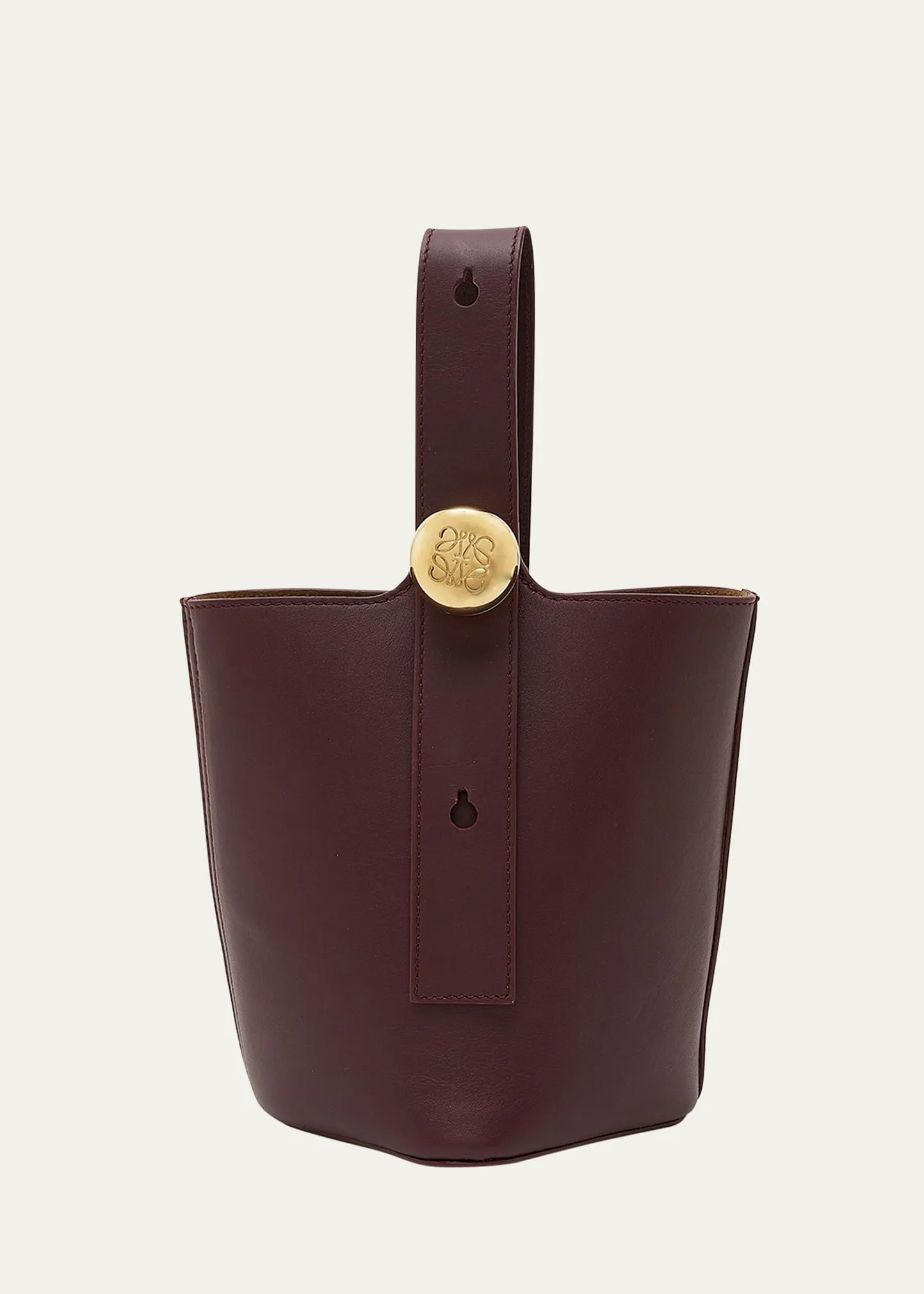Mini Pebbled Leather Bucket Bag