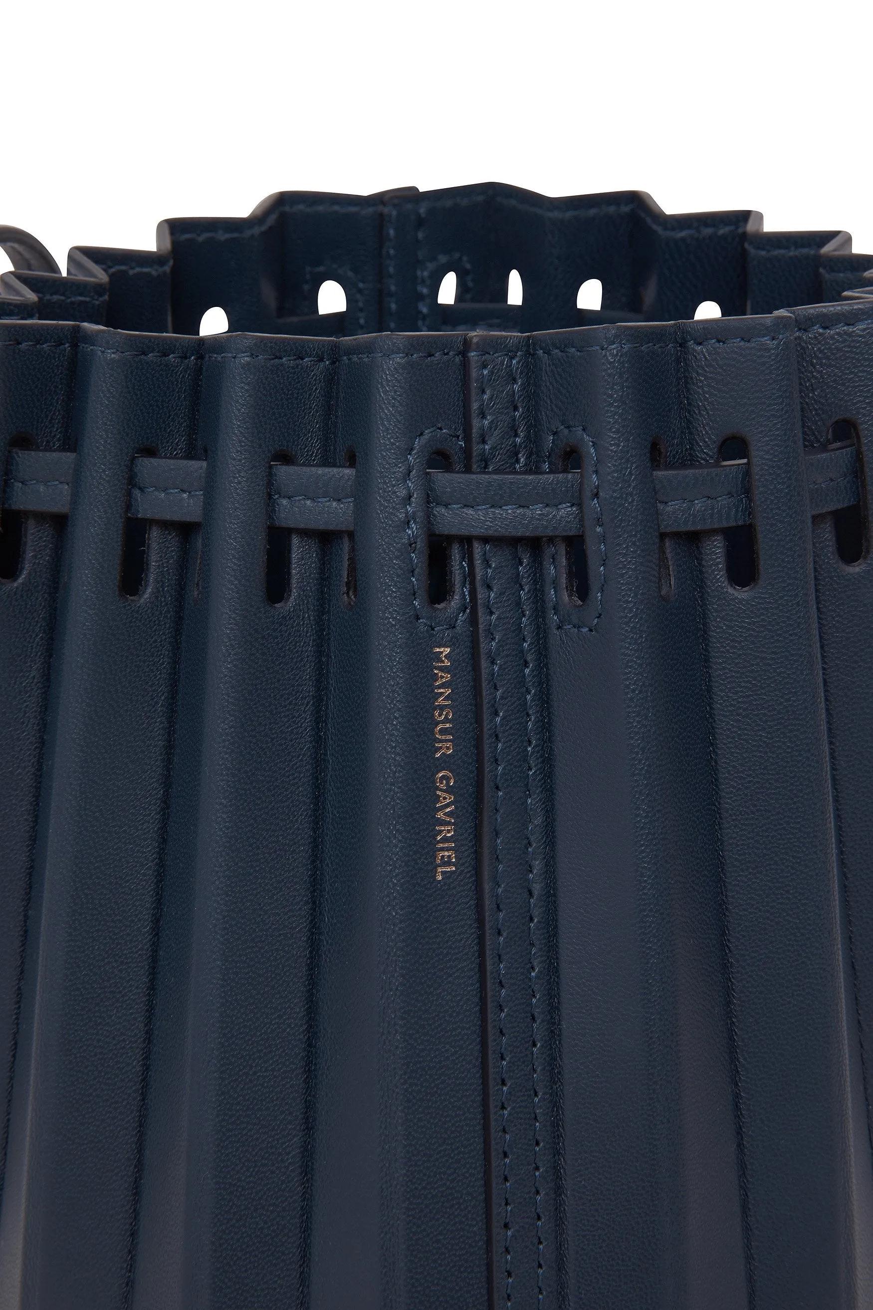 Mini Pleated Bucket Bag - Blu