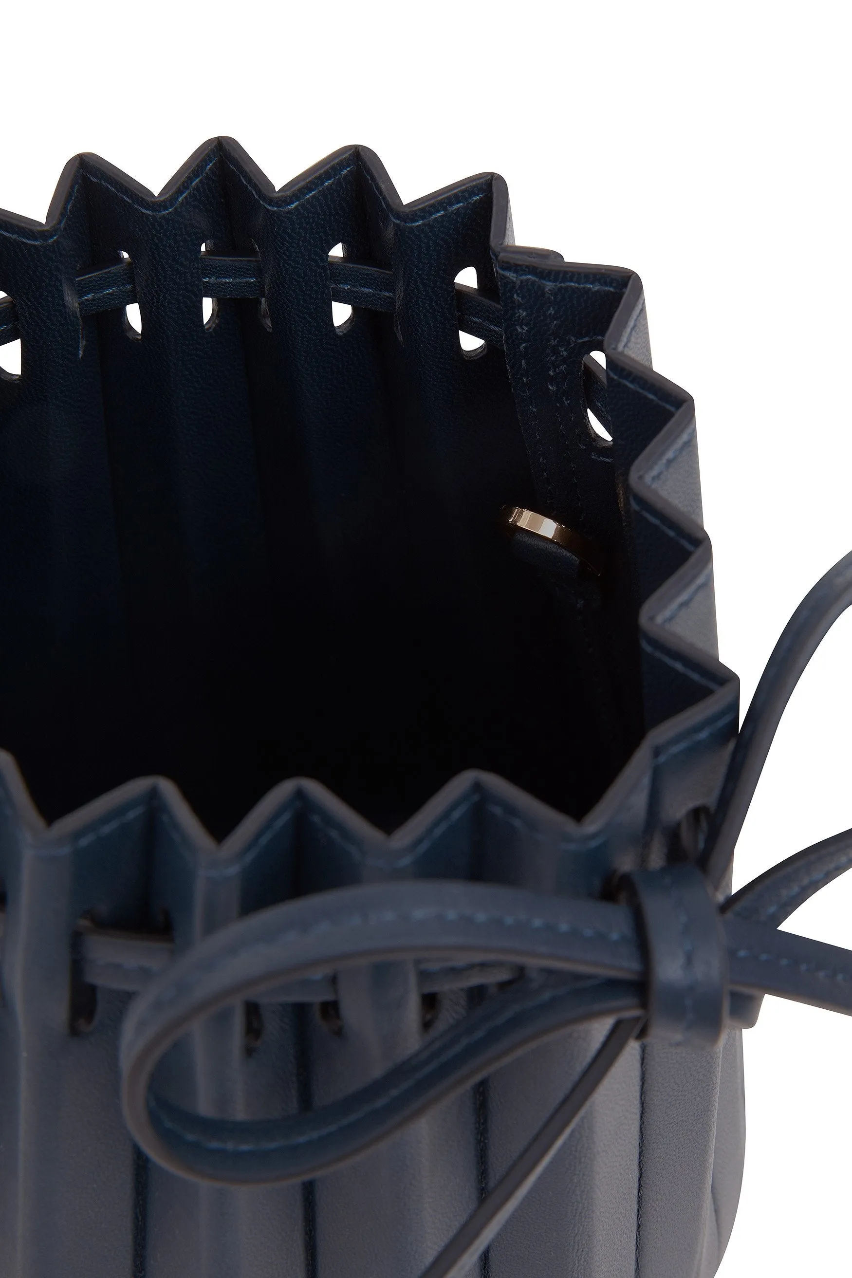 Mini Pleated Bucket Bag - Blu