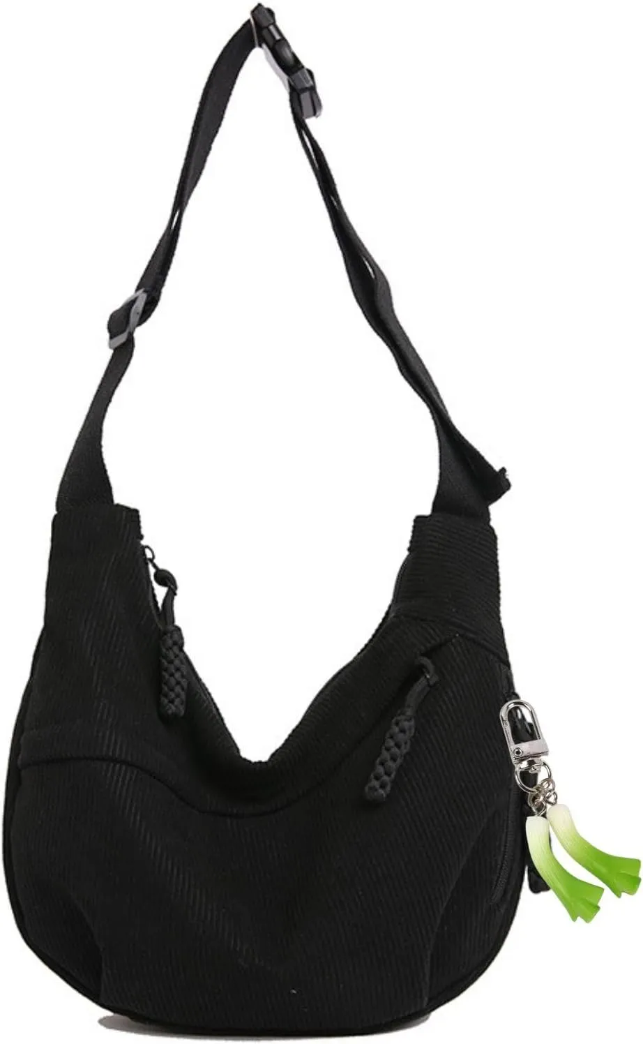 Nylon Hobo Crescent Crossbody Bag for Women,Dumpling Bag Moon Shoulder Bag